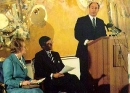 Mowlana Hazar Imam speaking at the opening ceremony of the Ismaili London Centre, 1985-04-24